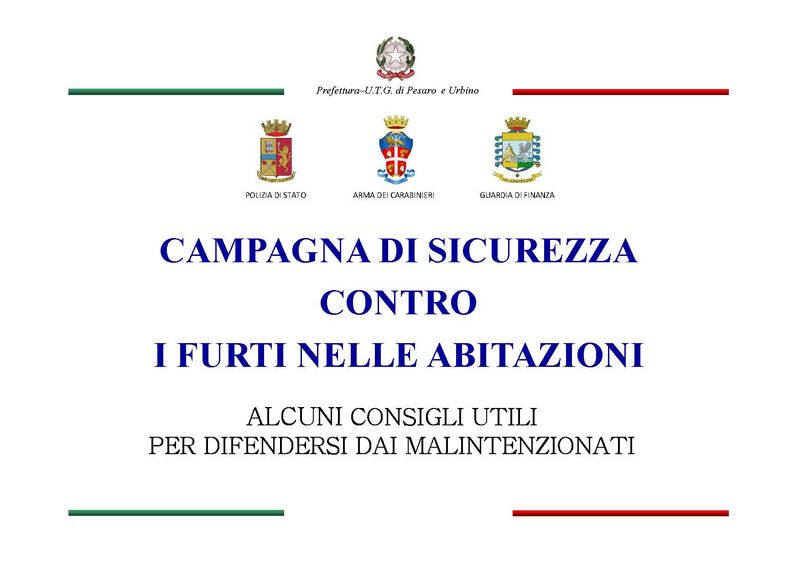Pagine da Vademecum contro i furti 2016   Prefettura di Pesaro e Urbino