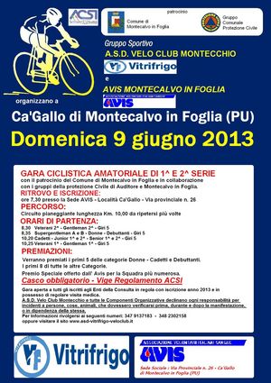 LOCANDINA GARA ciclistica 2013