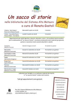 Locandina Sacco di Storie 2016