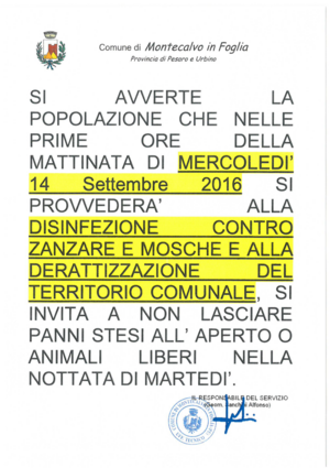 AVVISO DISINFEZIONE settembre 2016